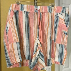 NWT Lane Bryant High Rise Striped Shorts sz 18